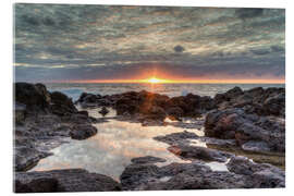 Acrylglasbild Sonnenuntergang am Meer in Bajamar auf Teneriffa