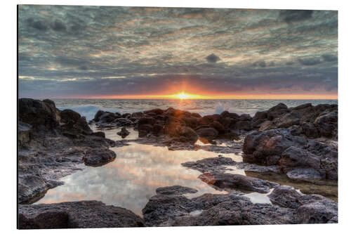 Alumiinitaulu Sunset on the sea in Bajamar in Tenerife