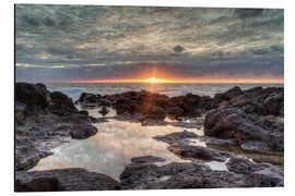 Aluminium print Sunset on the sea in Bajamar in Tenerife