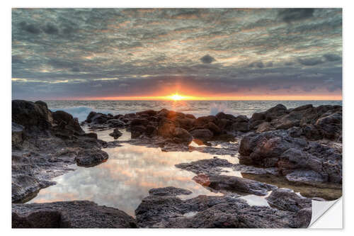 Vinilo para la pared Sunset on the sea in Bajamar in Tenerife