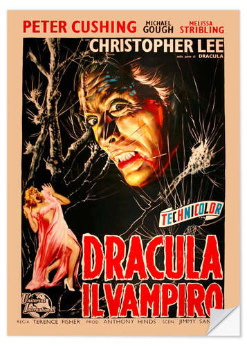 Selvklebende plakat Dracula, il vampiro (italiensk)