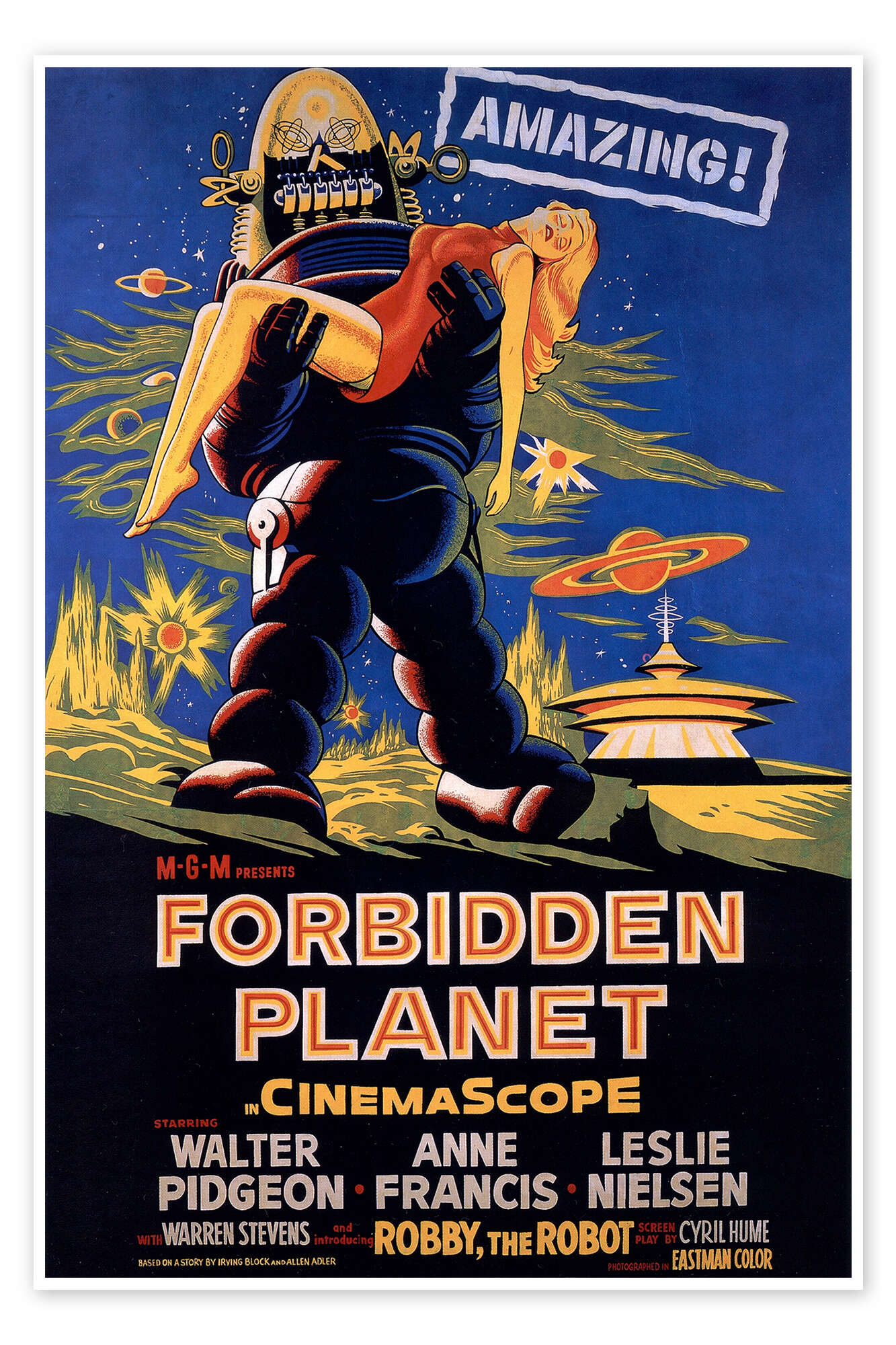 FB02 Vintage Forbidden Planet Movie Poster Print