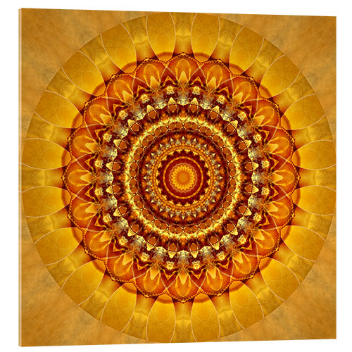 Acrylic print Mandala bright yellow