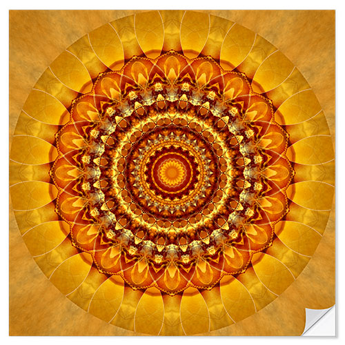 Wall sticker Mandala bright yellow