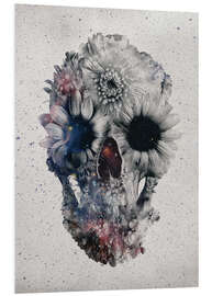 Foam board print Floral skull