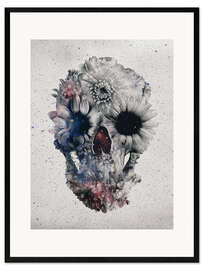 Kehystetty taidepainatus Floral skull
