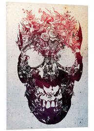 Foam board print Floral skull