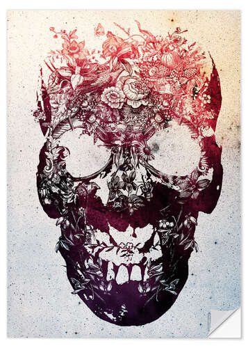 Wall sticker Floral skull