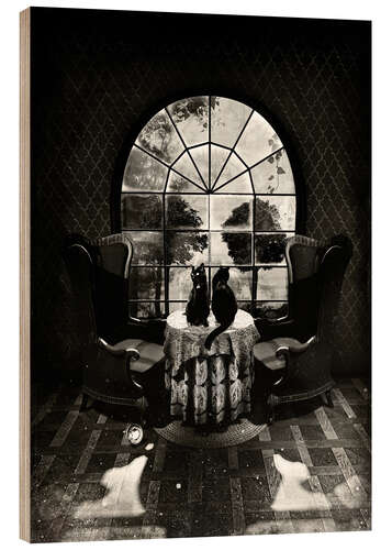 Obraz na drewnie Room skull BW