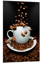 PVC-taulu Falling coffee beans cup