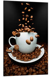 Magnettafel Fallende Kaffee Bohnen Tasse