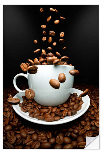 Wall sticker Falling coffee beans cup