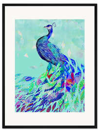 Gerahmter Kunstdruck Pfau Collage