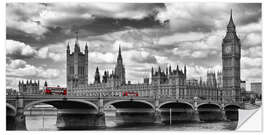 Selvklebende plakat LONDON Westminster Bridge Panoramic