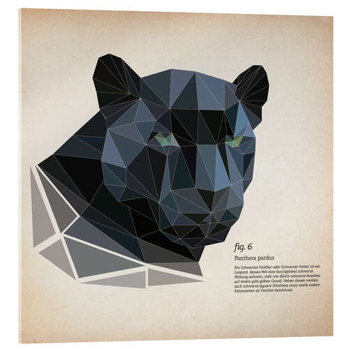 Acrylglasbild fig6 Polygonpanther Quadrat