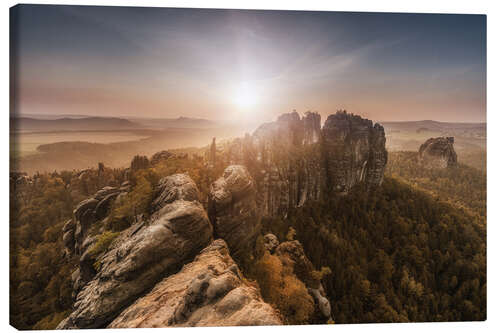 Lienzo Sächsische Schweiz - Elbsandsteingebirge Sunset