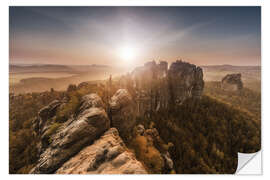 Naklejka na ścianę Sächsische Schweiz - Elbsandsteingebirge Sunset