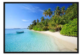 Gerahmter Kunstdruck Tropischer Strand, Malediven