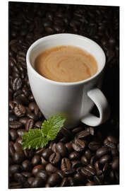 Magnettafel Kaffee Tasse Bohnen Cappuccino