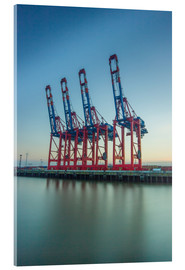 Akryylilasitaulu  4 port cranes Eurokai Hamburg - Dennis Stracke