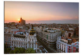 Aluminium print Gran Via and Metropolis building