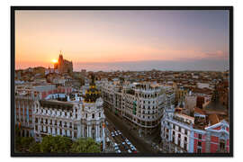 Gerahmter Kunstdruck Gran Via und Metropolis-Gebäude