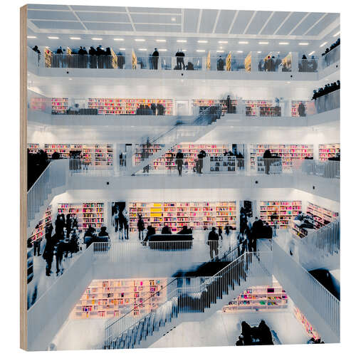 Hout print Stuttgart Public Library