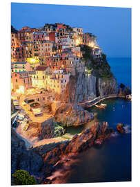 Hartschaumbild Manarola am Abend