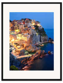 Gerahmter Kunstdruck Manarola am Abend