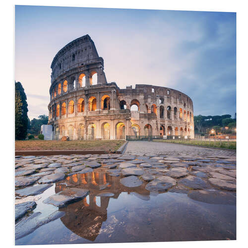 Foam board print Colosseum reflected into water