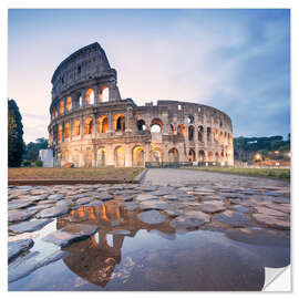 Selvklebende plakat Colosseum reflected into water