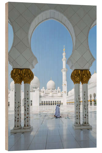 Wood print Sheikh Zayed Grand Mosque, Adu Dhabi, United Arab Emirates