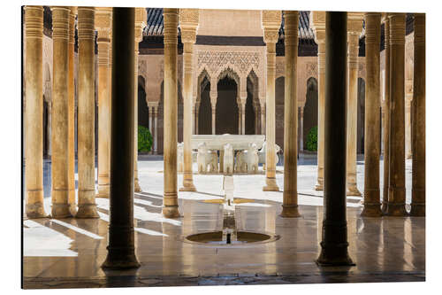 Cuadro de aluminio Patio de los leones, Alhambra, Granada