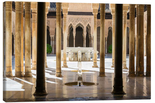 Leinwandbild Gerichtshof der Lions, Alhambra, Granada, Spanien