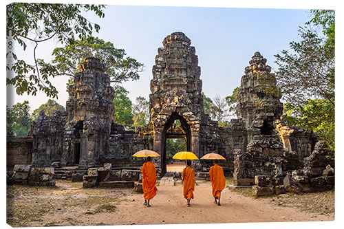 Canvas-taulu Monks at Angkor Wat