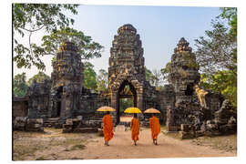 Magnettafel Mönche in Angkor Wat