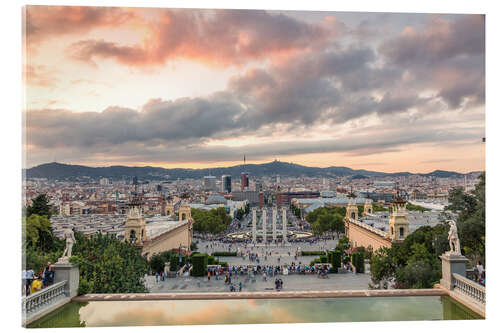 Acrylglasbild Barcelona am Abend