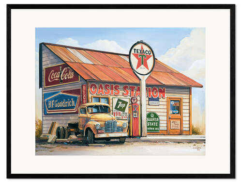 Kunsttryk i ramme Oasis Station