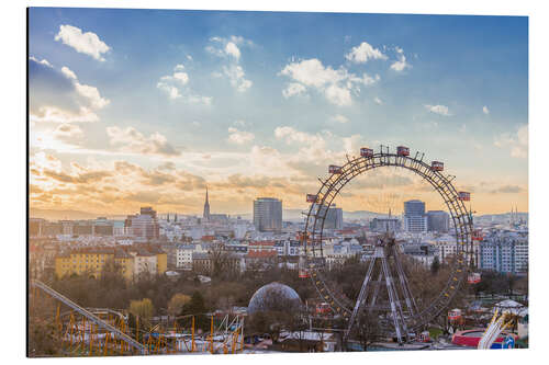 Aluminium print Sunset over Vienna, Austria