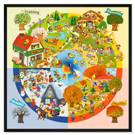 Gerahmter Kunstdruck Jahreskreis - Marion Krätschmer