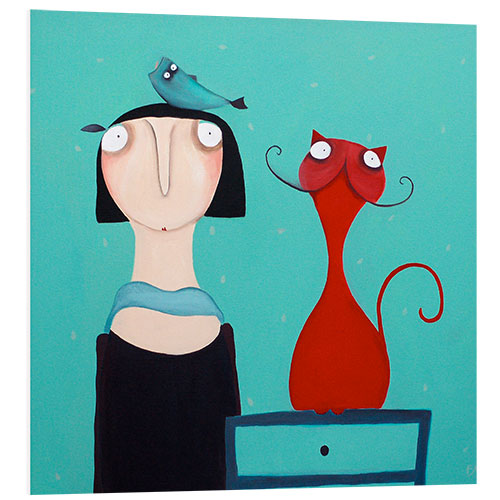 Foam board print Mechthild with Her Cat Edeltraut