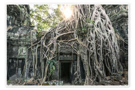 Plakat Famous Tomb Raider temple, Angkor, Cambodia