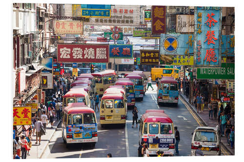 Tableau en PVC Crowded street in Mong Kok, Hong Kong