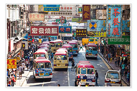 Plakat Crowded street in Mong Kok, Hong Kong