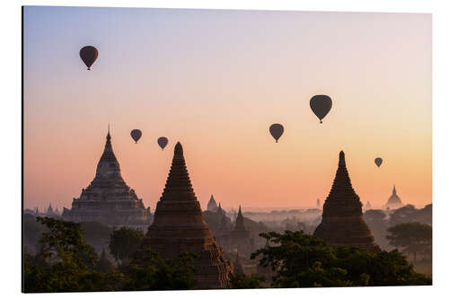 Alumiinitaulu Balloons and temples, Bagan