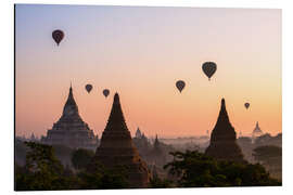 Magnettafel Ballone und Tempel, Bagan