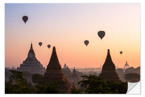 Wall sticker Balloons and temples, Bagan