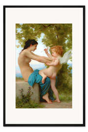 Gerahmter Kunstdruck Mädchen verteidigt sich gegen Eros