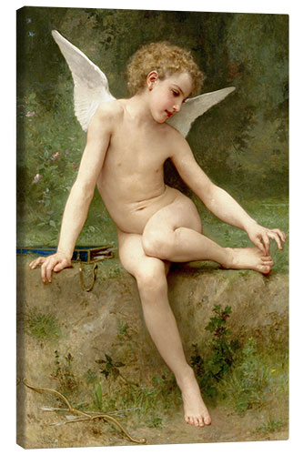 Canvastavla Cupid with the mandrel