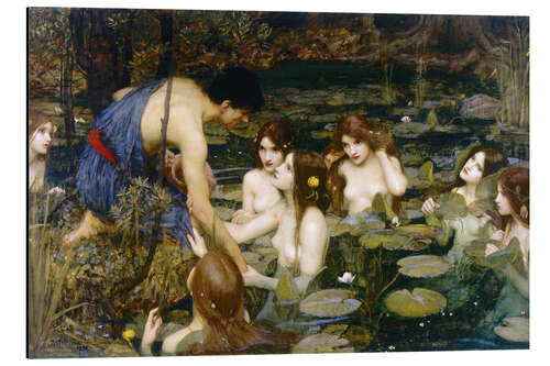 Aluminium print Hylas and the Nymphs
